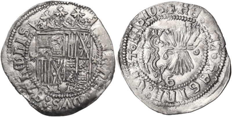 Spain. Catholic Kings (1474-1504). Real, Granada mint. Cal. 365. AR. 3.23 g. 28....