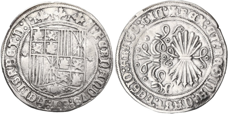 Spain. Catholic Kings (1474-1504). Real, Sevilla mint. Cal. 422. AR. 3.18 g. 26....