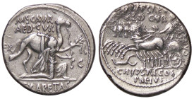 ROMANE REPUBBLICANE - AEMILIA - M. Aemilius Scaurus e Pub. Plautius Hypsaes (58 a.C.) - Denario B. 8; Cr. 422/1b (AG g. 4)
qSPL
