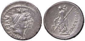ROMANE REPUBBLICANE - CORDIA - Mn. Cordius Rufus (46 a.C.) - Denario B. 1; Cr. 463/1b (AG g. 3,84)
BB-SPL