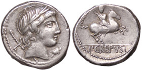 ROMANE REPUBBLICANE - CREPUSIA - Pub. Crepusius (82 a.C.) - Denario B. 1; Cr. 361/1 (AG g. 3,97)
qSPL/BB+