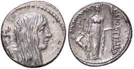 ROMANE REPUBBLICANE - HOSTILIA - L. Hostilius Saserna (48 a.C.) - Denario B. 4; Cr. 448/3 (AG g. 3,94)
SPL+