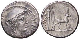 ROMANE REPUBBLICANE - PLANCIA - Cn. Plancius (55 a.C.) - Denario B. 1; Cr. 432/1 (AG g. 4,12)
qSPL