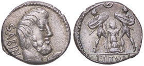 ROMANE REPUBBLICANE - TITURIA - L. Titurius L. f. Sabinus (89 a.C.) - Denario B. 4; Cr. 344/2b (AG g. 3,84)
qSPL/SPL