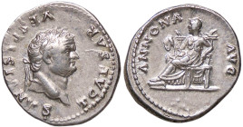 ROMANE IMPERIALI - Tito (79-81) - Denario C. 17; RIC V218 (AG g. 3,47)
qSPL