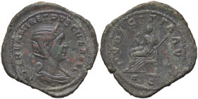 ROMANE IMPERIALI - Erennia Etruscilla (moglie di Traiano Decio) - Sesterzio C. 22 (AE g. 20,38) Bella patina verde - Ex asta Nummus et Ars n. 29 del 1...