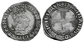 The Crown of Aragon. Ferdinandus I of Napoles (1458-1494). Coronato. Naples. C. (Cru-1007). Anv.: : CORONATVS : QA : LEGITIME : CERTAVI. Rev.: FERDINA...
