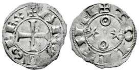Kingdom of Castille and Leon. Alfonso VI (1073-1109). Dinero. Toledo. (Bautista-9.1). Ve. 0,96 g. Punto en cada roel del reverso. Atractiva. XF. Est.....