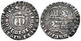Kingdom of Castille and Leon. Enrique II (1368-1379). 1 real. Sevilla. (Bautista-553.2). Anv.: ✚ DOMINVS : MICHI : AUDIVTOR : ED EGO : DI / ✿ SPIACIAM...