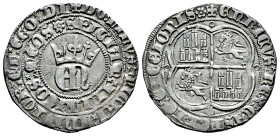 Kingdom of Castille and Leon. Enrique II (1368-1379). 1 real. Coruña. (Bautista-556). Anv.: ✠ DOMINVS: MICHI: ADIVTOR: ET: EGO: DI/SPICIAM: INIMICOS: ...