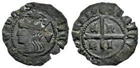 Kingdom of Castille and Leon. Enrique II (1368-1379). Cruzado. Villalón. (Bautista-640). Ve. 0,74 g. With V behind the bust. Scarce. VF. Est...60,00. ...