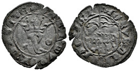 Kingdom of Castille and Leon. Juan I (1379-1390). Blanca del Agnus Dei. Toledo. (Bautista-730). Ve. 1,18 g. Crowned Y between T - O. Choice VF. Est......