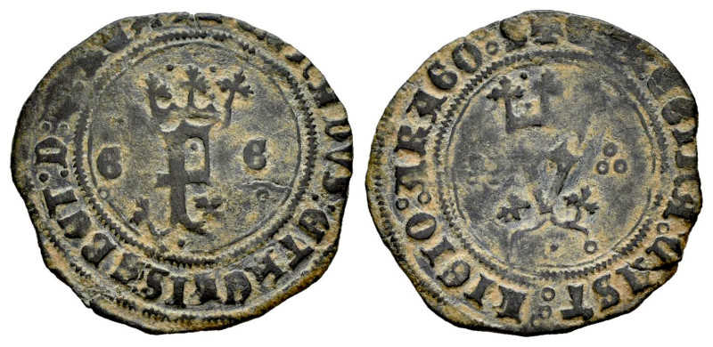 Catholic Kings (1474-1504). Blanca. Granada. P. (Cal-32). Anv.: + FERNANDVS : ET...