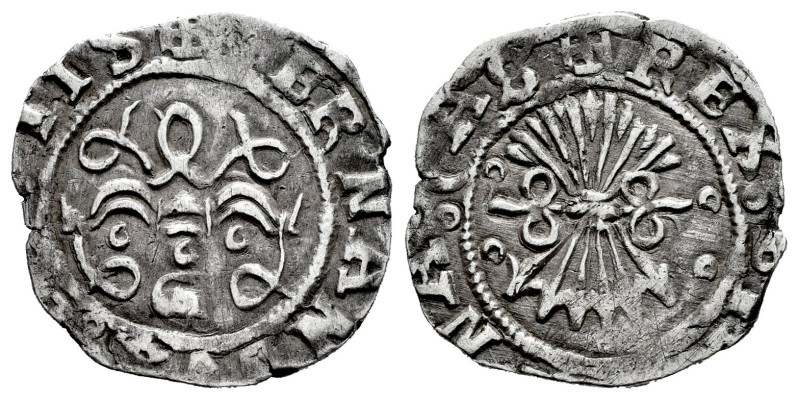 Catholic Kings (1474-1504). 1/2 real. Granada. (Cal-227). Ag. 1,63 g. Mintmark L...