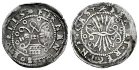 Catholic Kings (1474-1504). 1/2 real. Segovia. (Cal-56). Anv.: ✴ FERNANDVS ◦ ET ◦ ELIS. Field decorated with 7 roundels. Rev.: ✴ REX ET ◦ REGINA ◦ CAS...