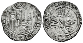 Catholic Kings (1474-1504). 1 real. Sevilla. (Cal-408). Ag. 3,23 g. S on reverse. Choice VF. Est...60,00. 

Spanish description: Fernando e Isabel (...