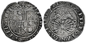 Catholic Kings (1474-1504). 2 reales. Granada. R. (Cal-498). Ag. 6,24 g. Almost VF/VF. Est...120,00. 

Spanish description: Fernando e Isabel (1474-...