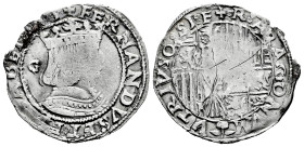 Ferdinand II (1479-1516). Carlino. ND. Naples. G. (Tauler-30b). (Vti-79). (Mir-118/1). Ag. 3,46 g. Scratches. Rust. Very rare. Almost VF. Est...400,00...