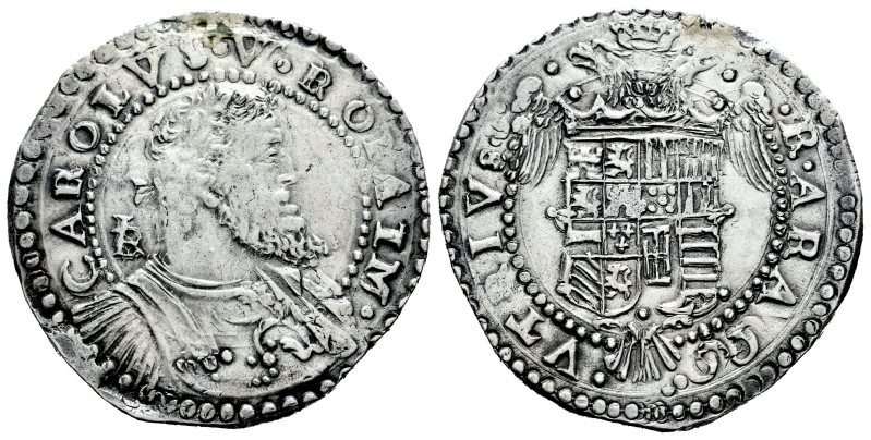 Charles I (1516-1556). 1/2 ducado. ND. Naples. IBR. (Tauler-246). (Vti-135). (Mi...