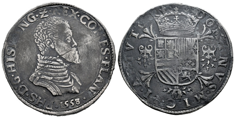 Philip II (1556-1598). 1 escudo felipe. 1588. Bruges. (Tauler-1191). (Vti-unlist...