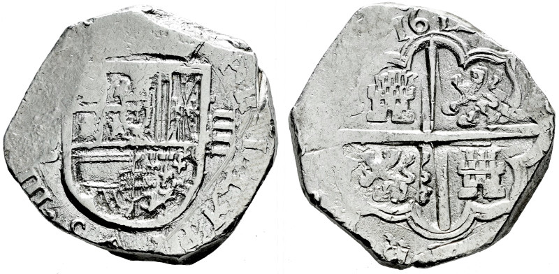 Philip III (1598-1621). 4 reales. 1612. Sevilla. B. (Cal-808). Ag. 13,71 g. Full...