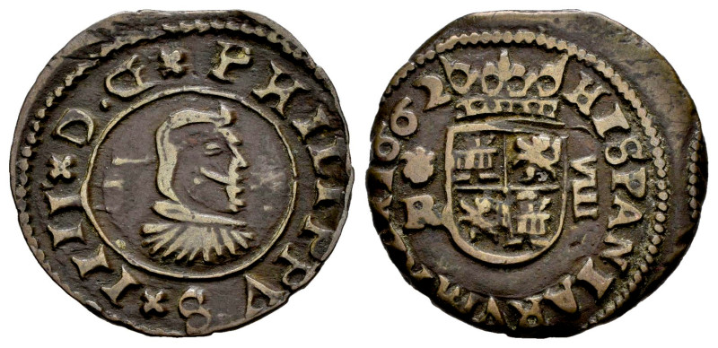 Philip IV (1621-1665). 8 maravedis. 1662. Coruña. R. (Cal-316). (Jarabo-Sanahuja...