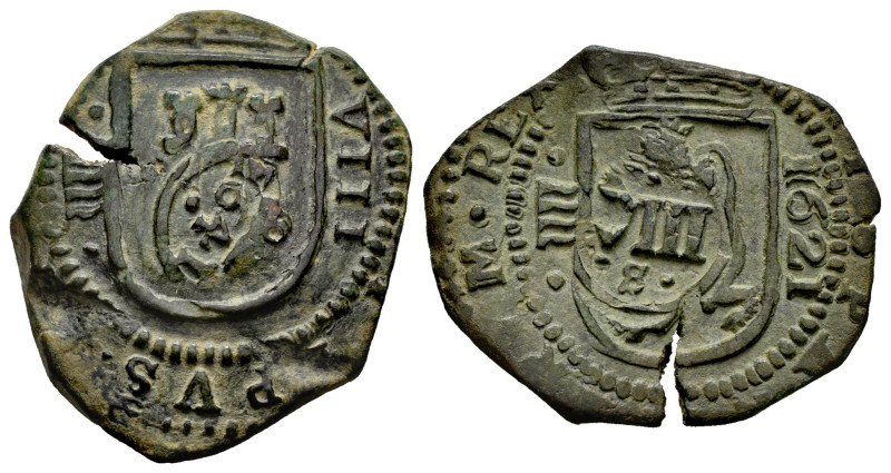 Philip IV (1621-1665). 8 maravedis. 1621. Valladolid. (Cal-430). (Jarabo-Sanahuj...