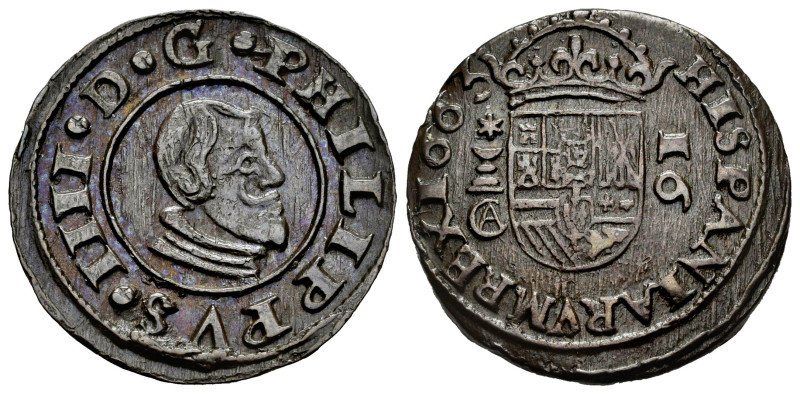 Philip IV (1621-1665). 16 maravedis. 1663. Cuenca. CA. (Cal-457). (Jarabo-Sanahu...