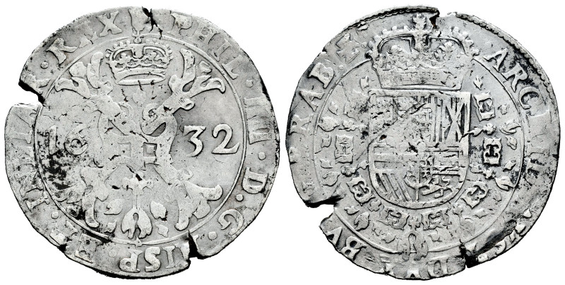 Philip IV (1621-1665). 1/2 patagon. 1632. Antwerpen. (Tauler-2405). (Vti-736). (...