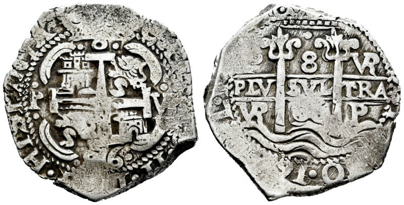 Charles II (1665-1700). 8 reales. 1686. Potosí. VR. (Cal-727). Ag. 27,17 g. Trip...