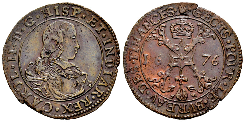 Charles II (1665-1700). Jeton. 1676. Antwerpen. (Dugn-4362 var). Ae. 6,34 g. Fin...