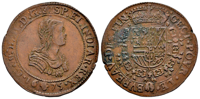 Charles II (1665-1700). Jeton. 1675. Brussels. (Dugn-4347). Ae. 6,33 g. Finance ...