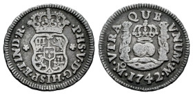 Philip V (1700-1746). 1/2 real. 1742. Mexico. M. (Cal-266). Ag. 1,58 g. Almost VF. Est...35,00. 

Spanish description: Felipe V (1700-1746). 1/2 rea...