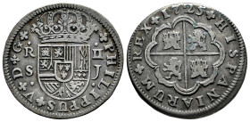 Philip V (1700-1746). 2 reales. 1725. Sevilla. J. (Cal-983). Ag. 5,14 g. Choice VF/Almost VF. Est...40,00. 

Spanish description: Felipe V (1700-174...