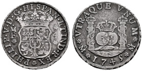 Philip V (1700-1746). 4 reales. 1745. Mexico. MF. (Cal-1132). Ag. 13,17 g. VF. Est...250,00. 

Spanish description: Felipe V (1700-1746). 4 reales. ...