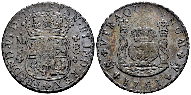 Ferdinand VI (1746-1759). 8 reales. 1751. Mexico. MF. (Cal-475). Ag. 26,85 g. Sl...