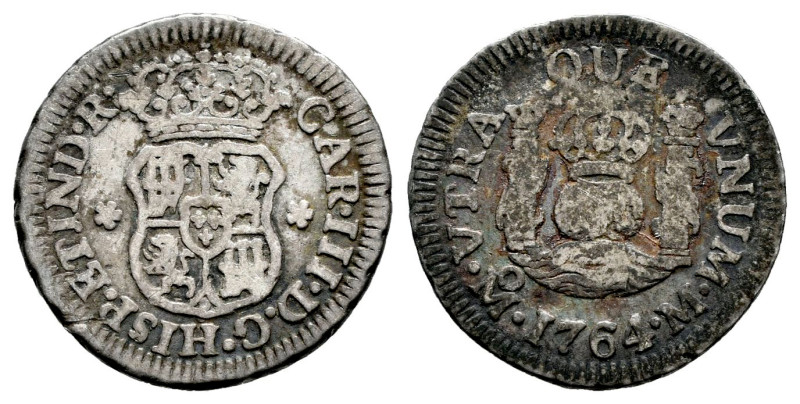 Charles III (1759-1788). 1/2 real. 1764. Mexico. M. (Cal-181). Ag. 1,63 g. Choic...