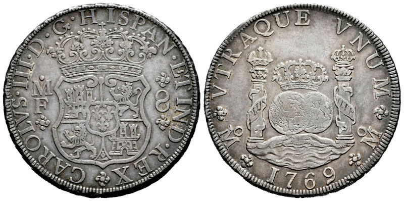 Charles III (1759-1788). 8 reales. 1769. Mexico. MF. (Cal-1095). Ag. 26,84 g. Be...