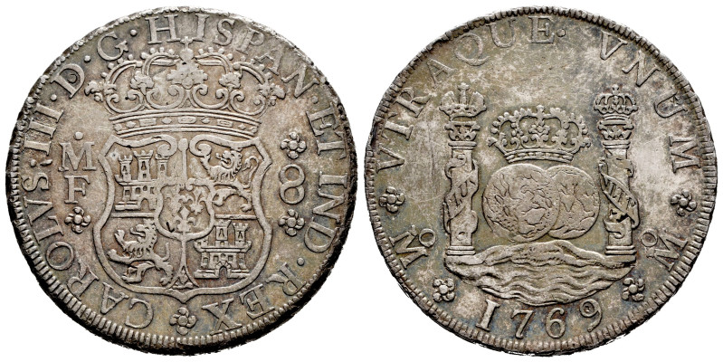 Charles III (1759-1788). 8 reales. 1769. Mexico. MF. (Cal-1095). Ag. 26,89 g. Sl...