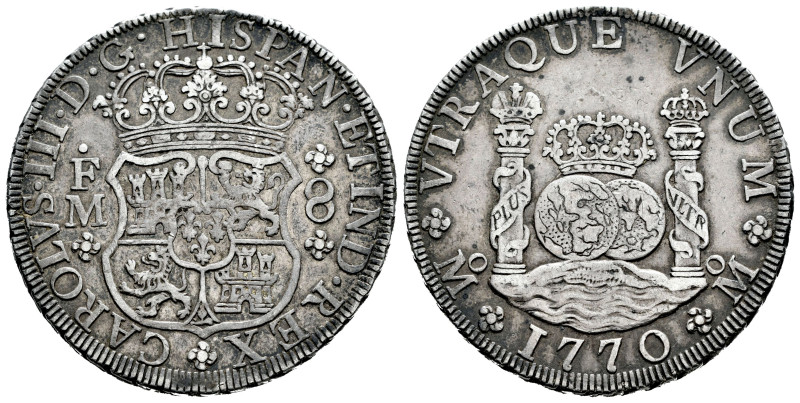 Charles III (1759-1788). 8 reales. 1770. Mexico. FM. (Cal-1101). Ag. 26,89 g. To...