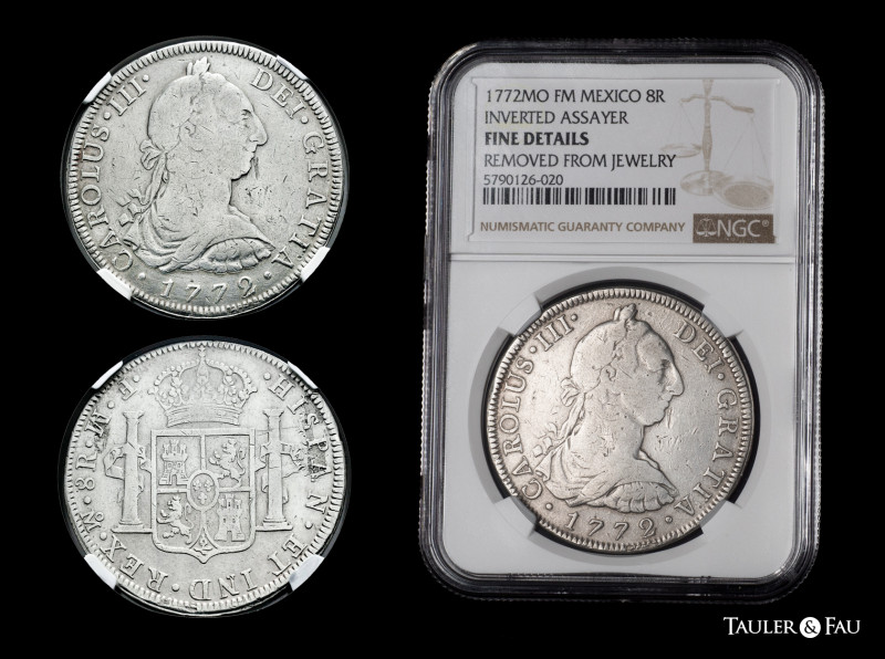 Charles III (1759-1788). 8 reales. 1772. Mexico. FM. (Cal-1105). Ag. Inverted mi...