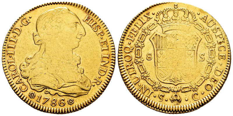 Charles III (1759-1788). 8 escudos. 1786. Sevilla. C. (Cal-2191). (Cal onza-965)...