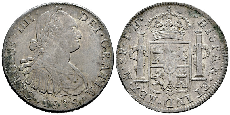 Charles IV (1788-1808). 8 reales. 1808. Mexico. TH. (Cal-988). Ag. 26,88 g. Old ...