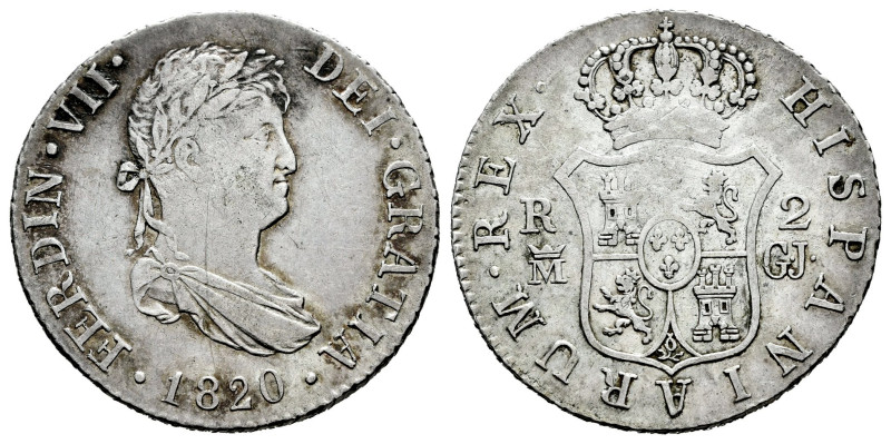 Ferdinand VII (1808-1833). 2 reales. 1820. Madrid. GJ. (Cal-836). Ag. 5,90 g. Ch...