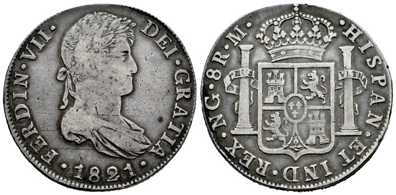 Ferdinand VII (1808-1833). 8 reales. 1821. Guatemala. M. (Cal-1236). Ag. 26,78 g...