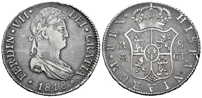 Ferdinand VII (1808-1833). 8 reales. 1818/28. Madrid. GJ. (Cal-1273). Ag. 26,62 ...