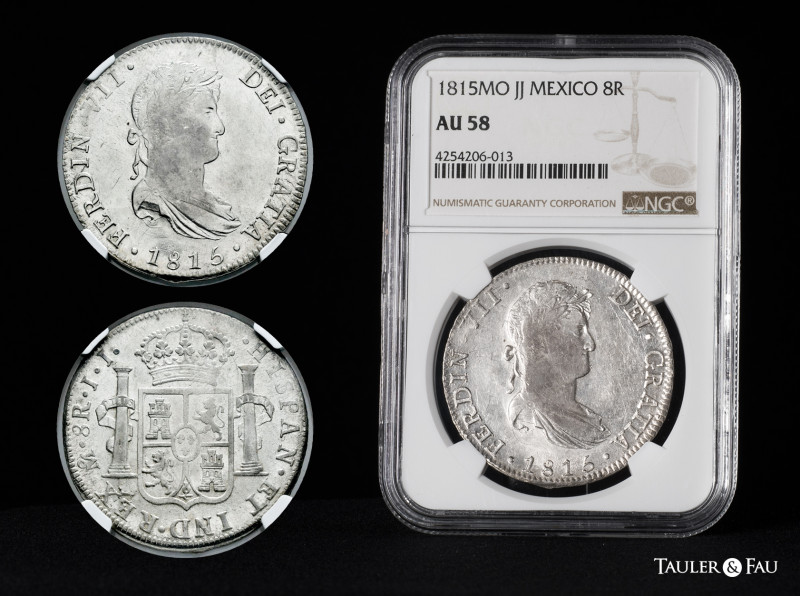 Ferdinand VII (1808-1833). 8 reales. 1815. Mexico. JJ. (Cal-1329). Ag. Surface h...