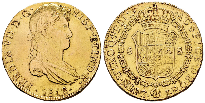 Ferdinand VII (1808-1833). 8 escudos. 1812. Lima. JP. (Cal-1758). (Cal onza-1216...