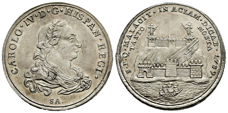 Charles IV (1788-1808). "Proclamation" medal. 1789. Malaga. (H-1). (Vives-693). ...