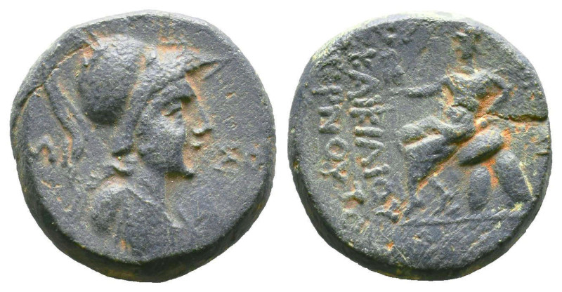 PONTOS, Amisos. C. Caecilius Cornutus. Praetor, 56 BC. Æ. Helmeted bust of Athen...